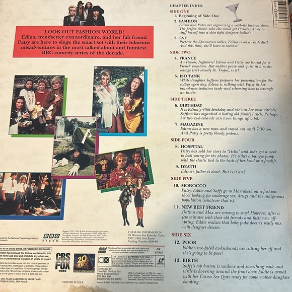 ￼ Absolutely fabulous laser ￼ disc set - Picture 5 of 5